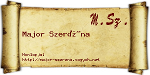 Major Szeréna névjegykártya
